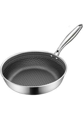 NUTRION Triply Stainless Steel Kadai Wok with Lid | 24 cm | 9.4 Inch | Induction Compatible