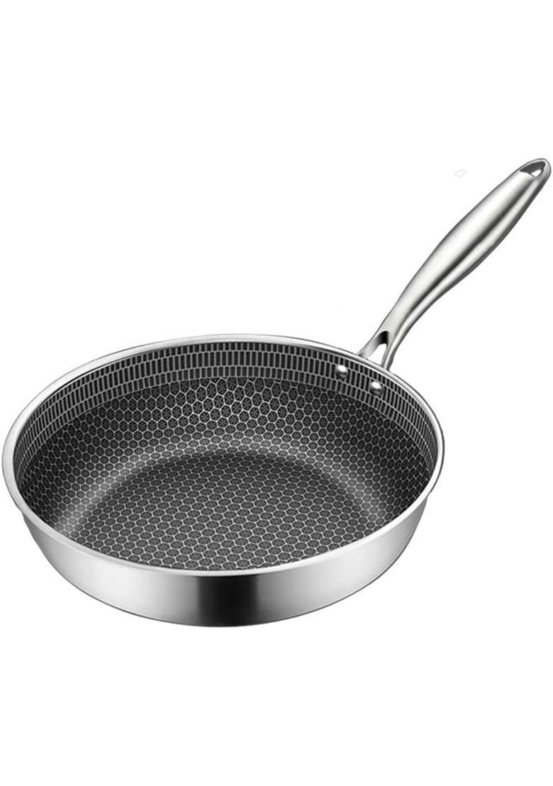 NUTRION Triply Stainless Steel Kadai Wok with Lid | 24 cm | 9.4 Inch | Induction Compatible - Indya