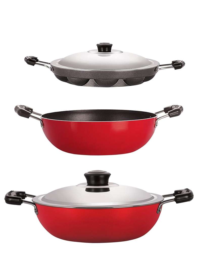 NIRLON Aluminium Cookware Set | 2.6 L | 2.7 Qt | With Lid - Indya