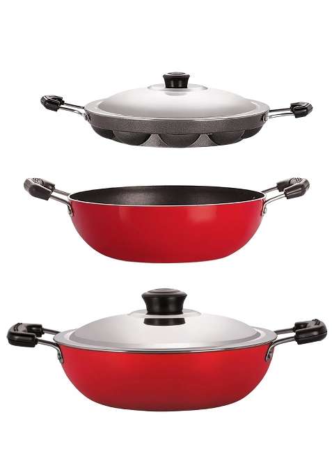 NIRLON Aluminium Cookware Set | 2.6 L | 2.7 Qt | With Lid
