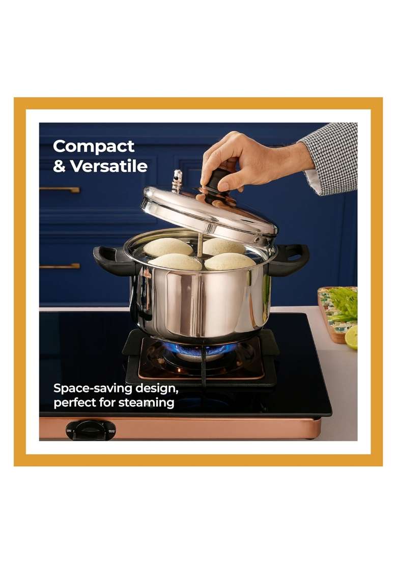 Lifelong Idli Cooker 4 Plate 16 Idlis | 5 L | 5.3 Qt | Induction Compatible - Indya