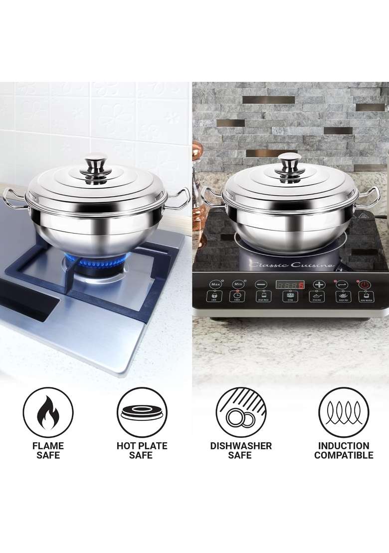 MILTON Pro cook Induction Cookware and Gas Stove Friendly Stainless Steel Idli Cooker 6 Plates - Indya