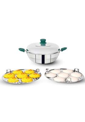 The Indus Valley Stainless Steel Idli Maker Pot | 4.5 L | 4.8 Qt | Induction Compatible | Non-Toxic | Non-Stick