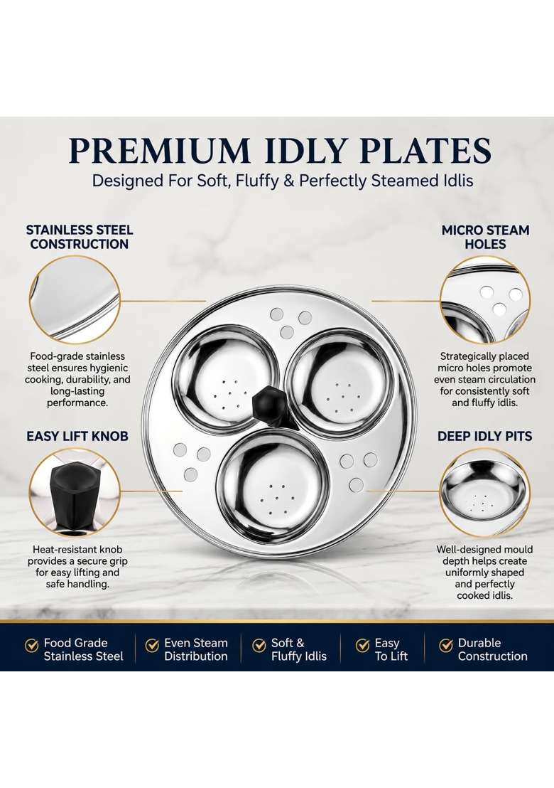 EURO style Eurostyle Premium Stainless Steel Idli | 1.5 L | 1.6 Qt - Indya