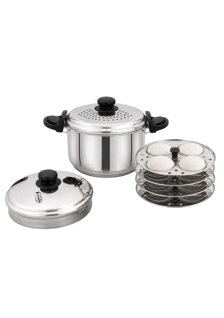 Solimo Amazon Brand Solimo Stainless Steel Idli Cooker | 3.5 L | 3.7 Qt | Induction Compatible | Dishwasher Safe | Food Safe | Rust Resistant - Indya