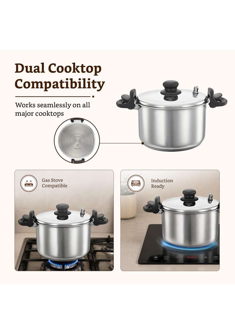 Solimo Amazon Brand Solimo Stainless Steel Idli Cooker | 3.5 L | 3.7 Qt | Induction Compatible | Dishwasher Safe | Food Safe | Rust Resistant - Indya