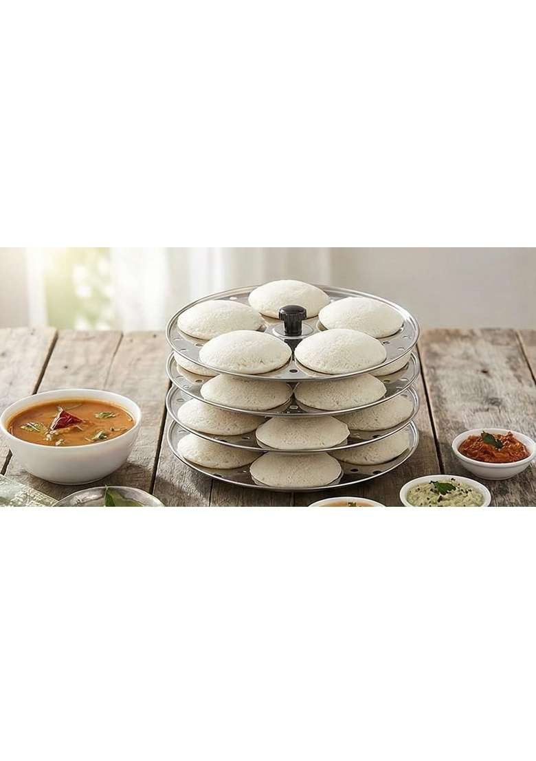 K.U.H.. Stainless Steel Idli Stand for Pressure Cooker and Steamer | Food Safe - Indya