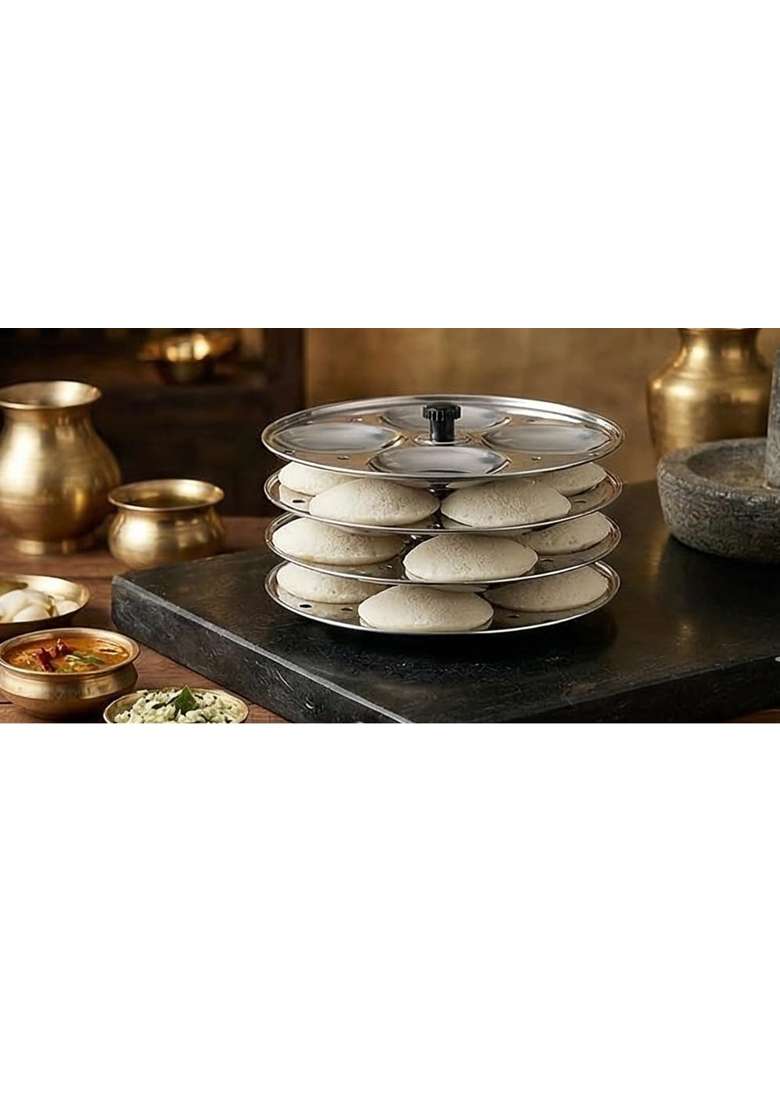 K.U.H.. Stainless Steel Idli Stand for Pressure Cooker and Steamer | Food Safe - Indya