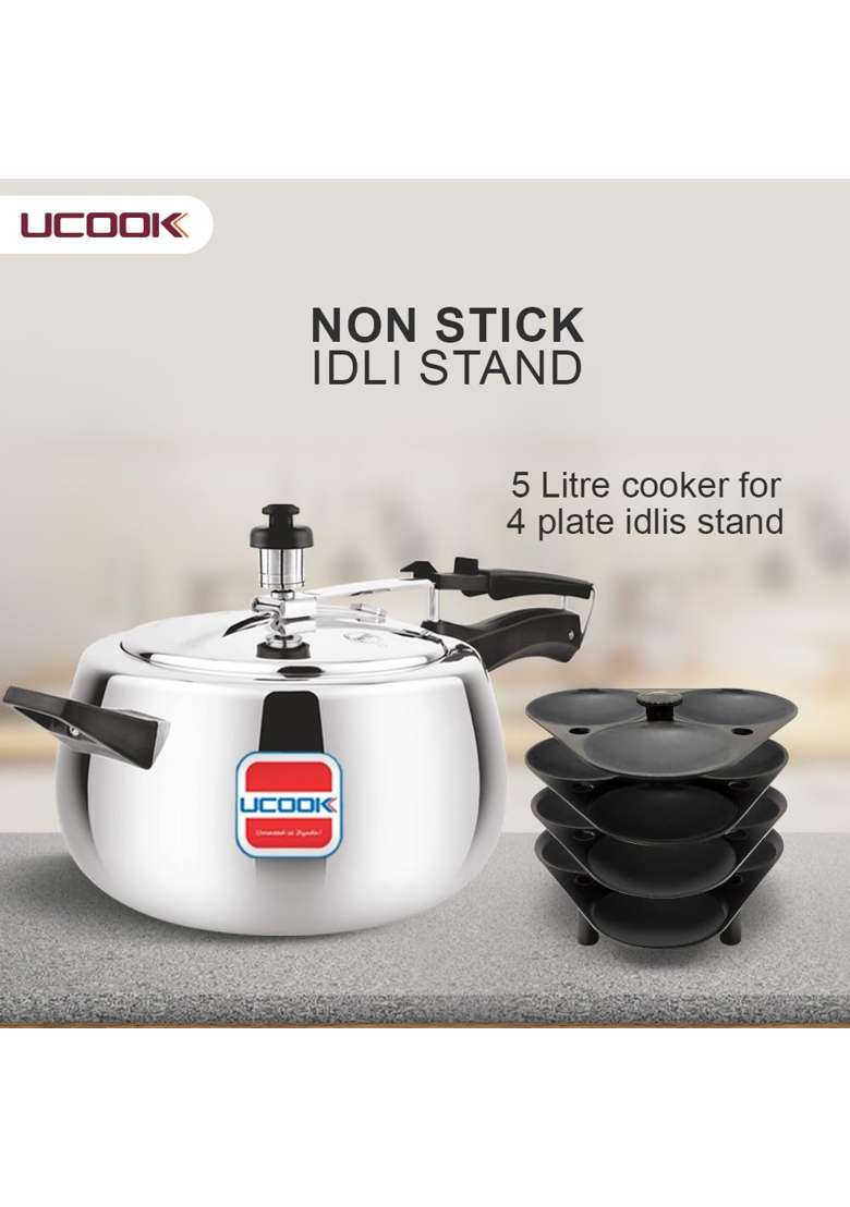 UCOOK By United Ekta Engg. Non-Stick Aluminium Idli Stand Compatible with Pressure | 5 L | 5.3 Qt - Indya