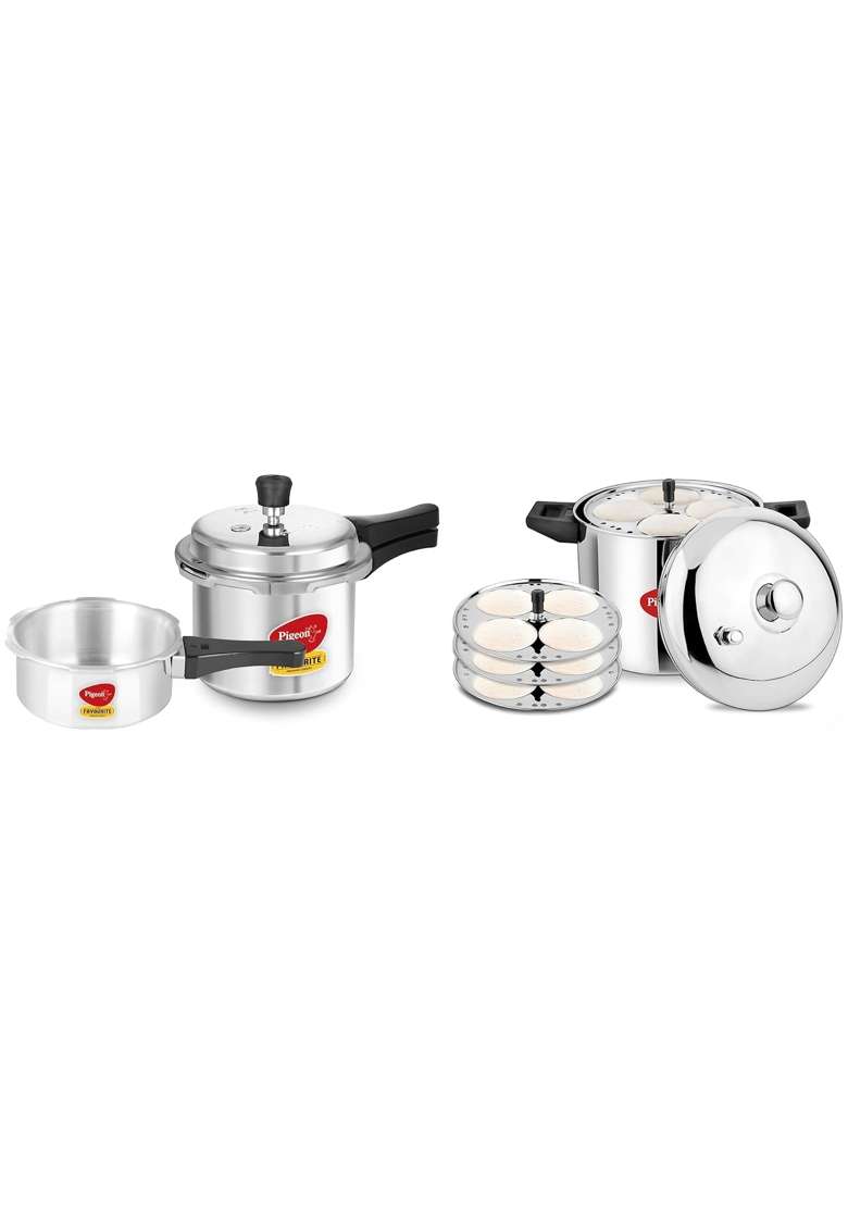 Pigeon Idly Maker 4 Plates Compatible with Induction and Gas Stove and Pigeon | 3 L | 3.2 Qt - Indya