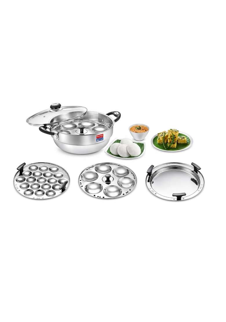 Prestige Triply Splendor Multikadai with Glass Lid | 28 cm | 11 Inch | Induction Compatible - Indya
