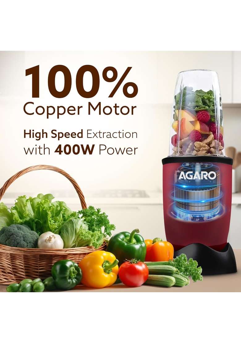 AGARO Regal Nutri Blender with 3 Jars - Indya