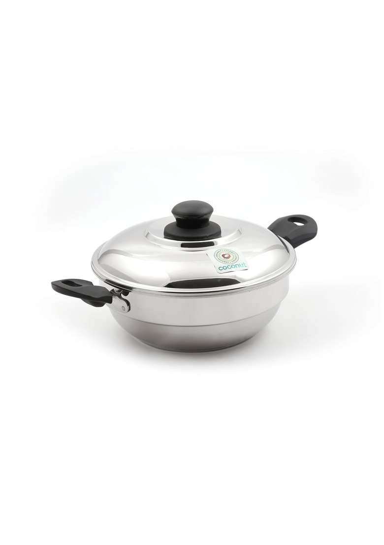 coconut Stainless Steel Idli Steamer 8 Idli with SS Lid | 2.5 L | 2.6 Qt | Induction Compatible - Indya