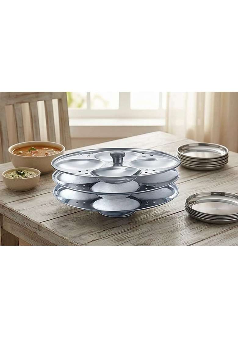 K.U.H.. Stainless Steel Idli Stand | 20 cm | 7.9 Inch | Food Safe - Indya