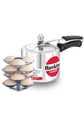 Hawkins Classic Pressure Cooker with Idli Stand | 3 L | 3.2 Qt