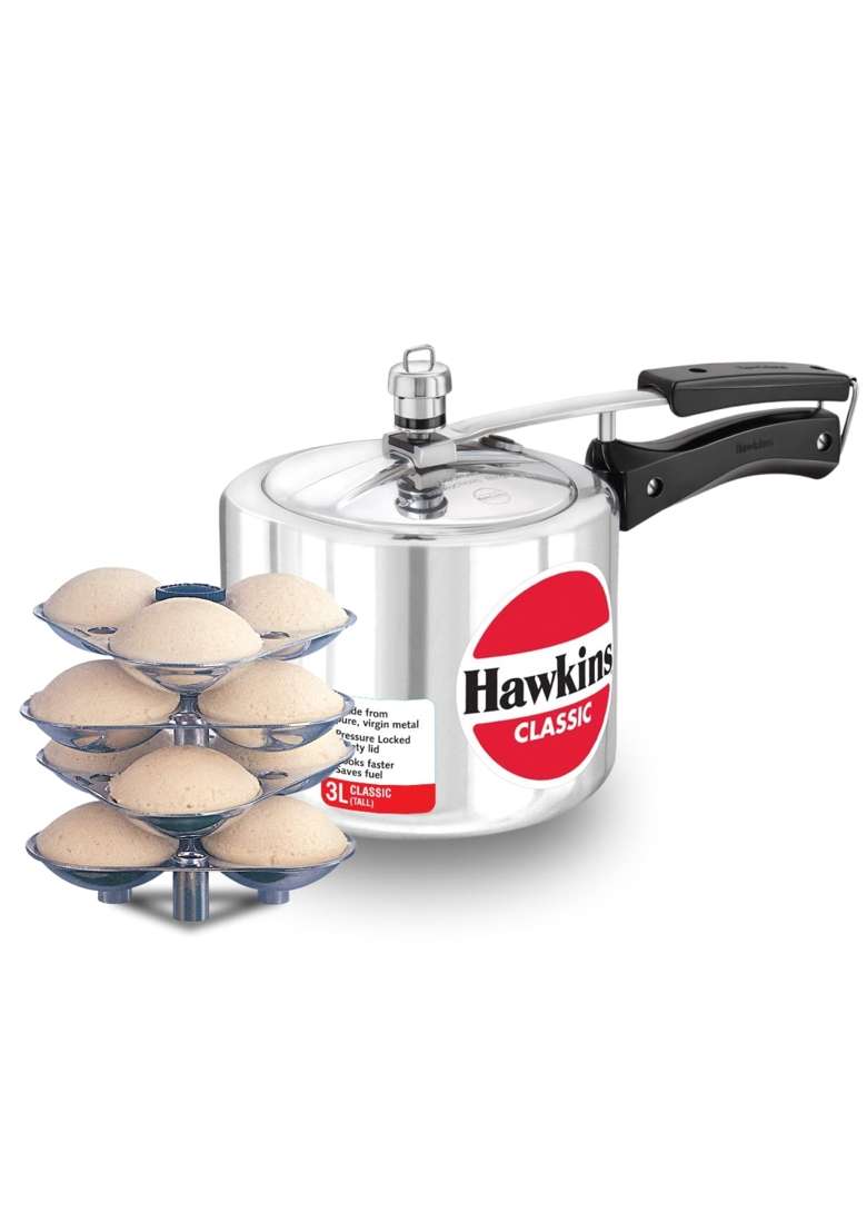 Hawkins Classic Pressure Cooker with Idli Stand | 3 L | 3.2 Qt - Indya