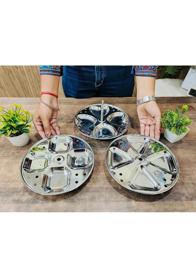 NYRA Stainless Steel Fancy Idli Maker Stand | 5 L | 5.3 Qt | Dishwasher Safe - Indya