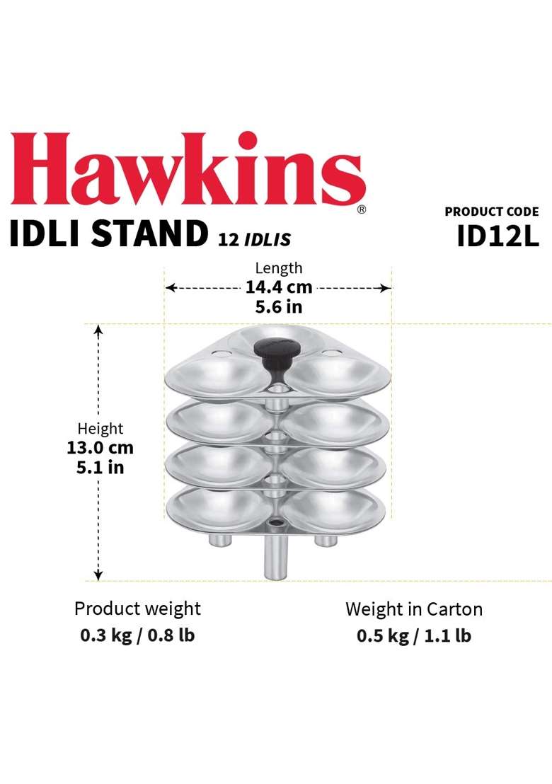 Hawkins G10 Aluminium Idli Stand for Pressure Cooker | 3 L | 3.2 Qt - Indya