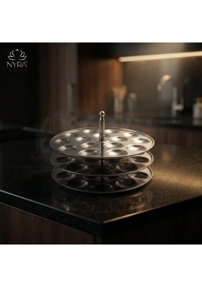 NYRA Stainless Steel Mini Idli Stand | 5 L | 5.3 Qt | Dishwasher Safe | Food Safe | Rust Resistant - Indya