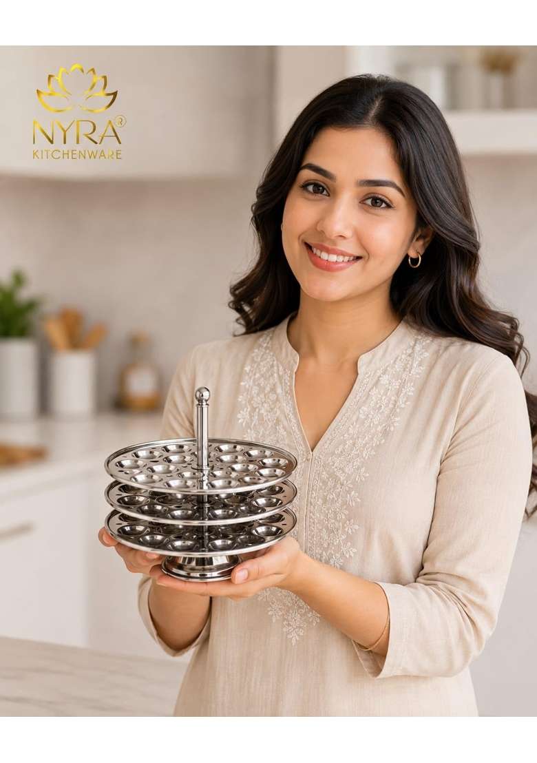 NYRA Stainless Steel Mini Idli Stand | 5 L | 5.3 Qt | Dishwasher Safe | Food Safe | Rust Resistant - Indya