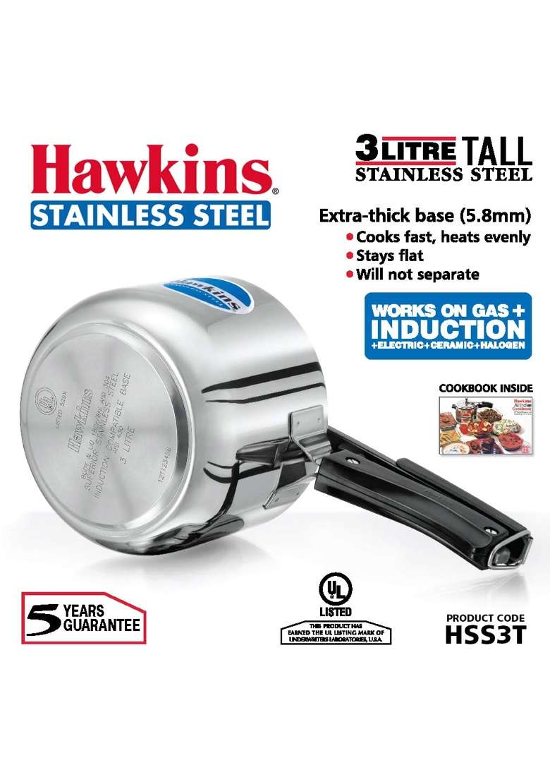 Hawkins Pressure Cooker | 3 L | 3.2 Qt | Induction Compatible - Indya
