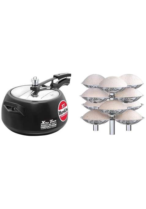 Hawkins Contura Black Xt Induction Compatible Aluminium Inner Lid Pressure Cooker | 5 L | 5.3 Qt
