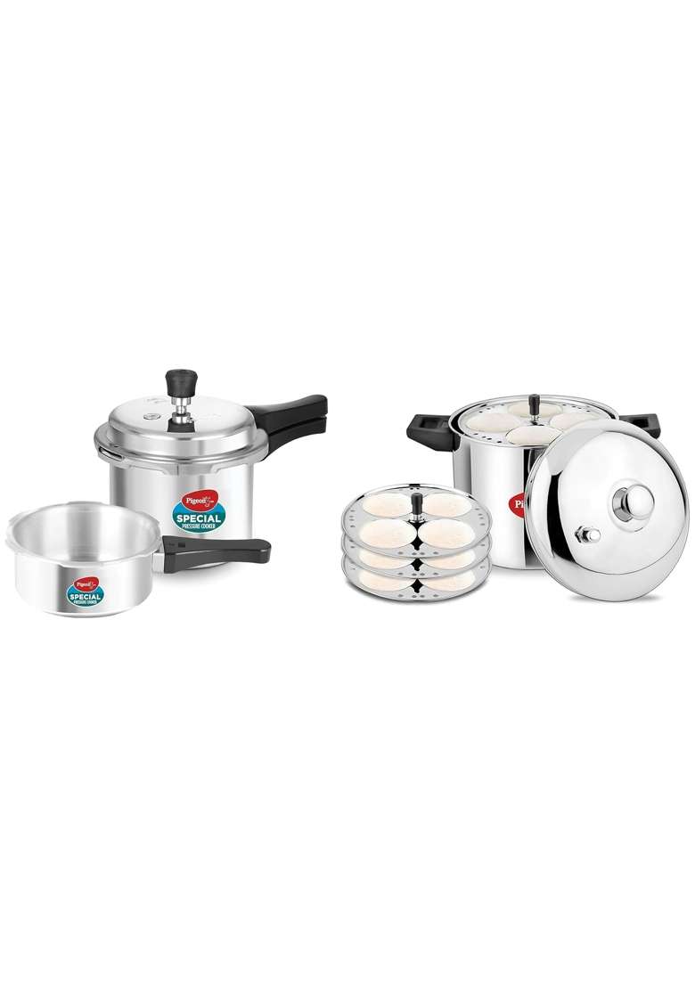 Pigeon Idly Maker 4 Plates Compatible with Induction and Gas Stove and Pigeon | 2 L | 2.1 Qt - Indya