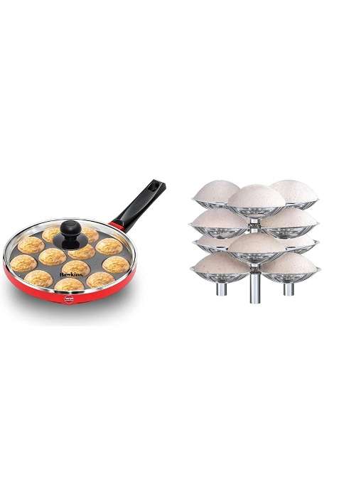 Hawkins Nonstick Appe Pan Ebelskiver-Style Pan with Glass Lid | 5 L | 5.3 Qt | 22 cm | 8.7 Inch
