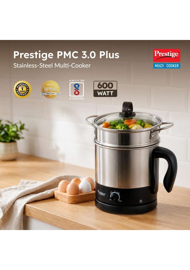 Prestige PMC 3.0 Plus Multi Kettle Multi Cooker | 1.5 L | 1.6 Qt - Indya