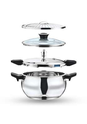 Vinod Magic Stainless Steel -1 Pressure Cooker | 5.5 L | 5.8 Qt | Induction Compatible