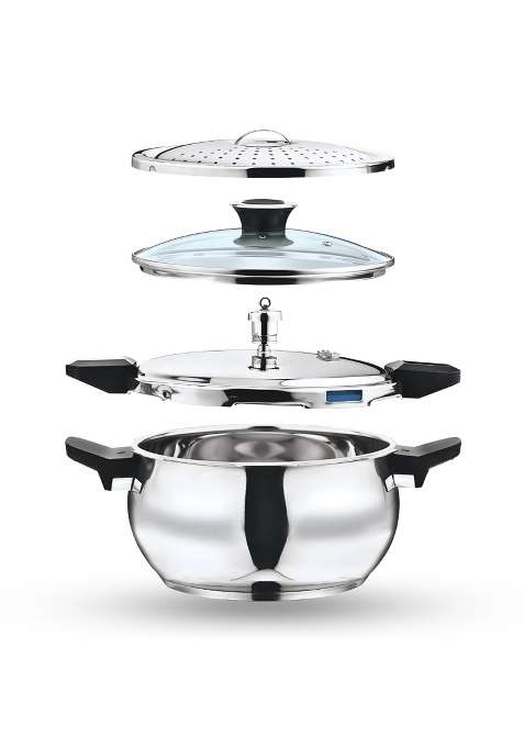 Vinod Magic Stainless Steel -1 Pressure Cooker | 5.5 L | 5.8 Qt | Induction Compatible