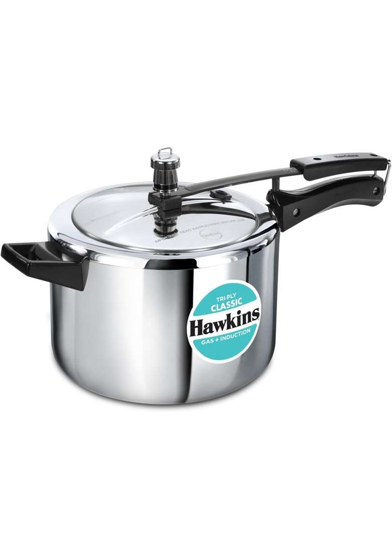 Hawkins Triply Classic Pressure Cooker | 3 L | 3.2 Qt | Induction Compatible - Indya