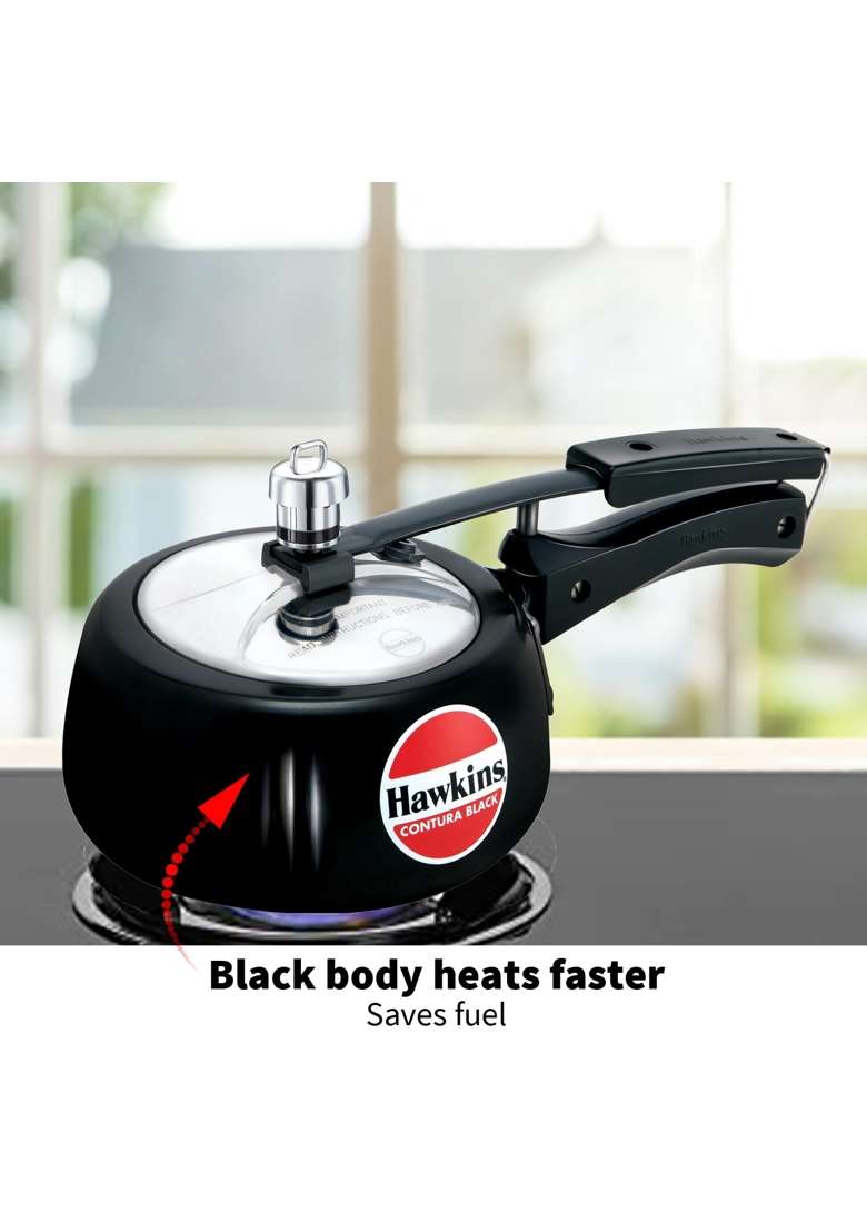 Hawkins Contura Black Pressure Cooker | 1.5 L | 1.6 Qt - Indya