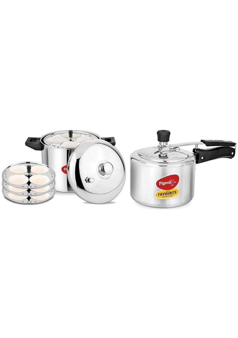 Pigeon Idly Maker 4 Plates Compatible with Induction and Gas Stove and Pigeon | 3 L | 3.2 Qt - Indya