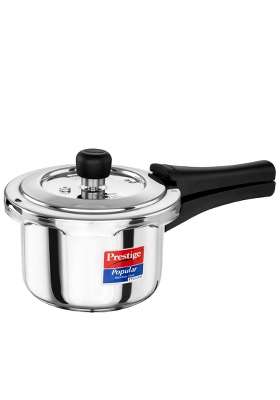 Prestige Stainless Steel Popular Svachh Outerlid Pressure Cooker | 1.5 L | 1.6 Qt | Induction Compatible