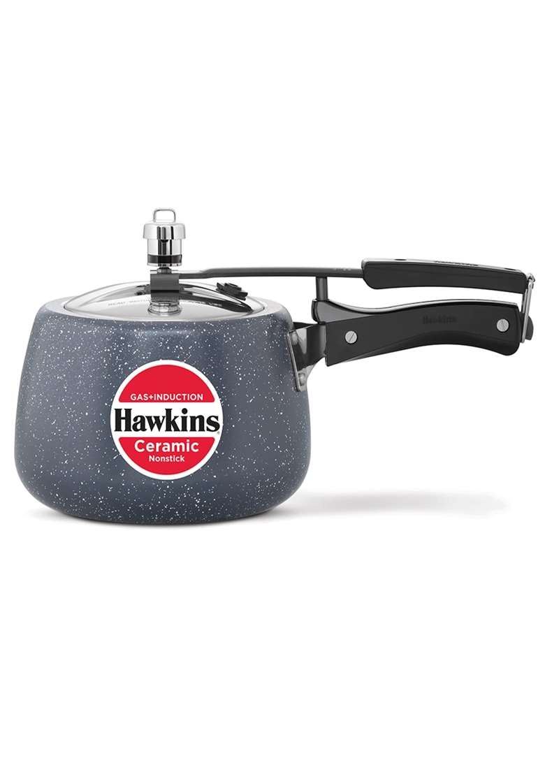 Hawkins Ceramic Nonstick Pressure Cooker | 3 L | 3.2 Qt | Induction Compatible - Indya