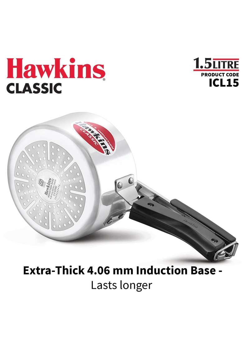 Hawkins Classic Pressure Cooker | 1.5 L | 1.6 Qt | Induction Compatible - Indya