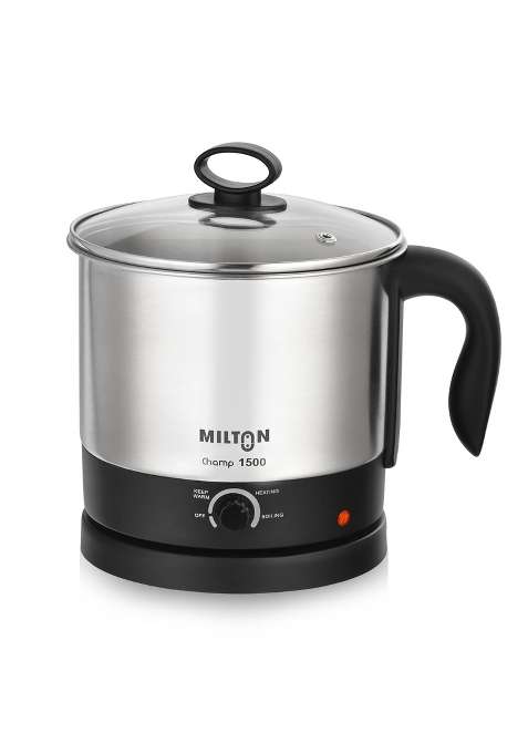 MILTON Champ 600W Electric Multi Cook Kettle with Steamer | 1.5 L | 1.6 Qt