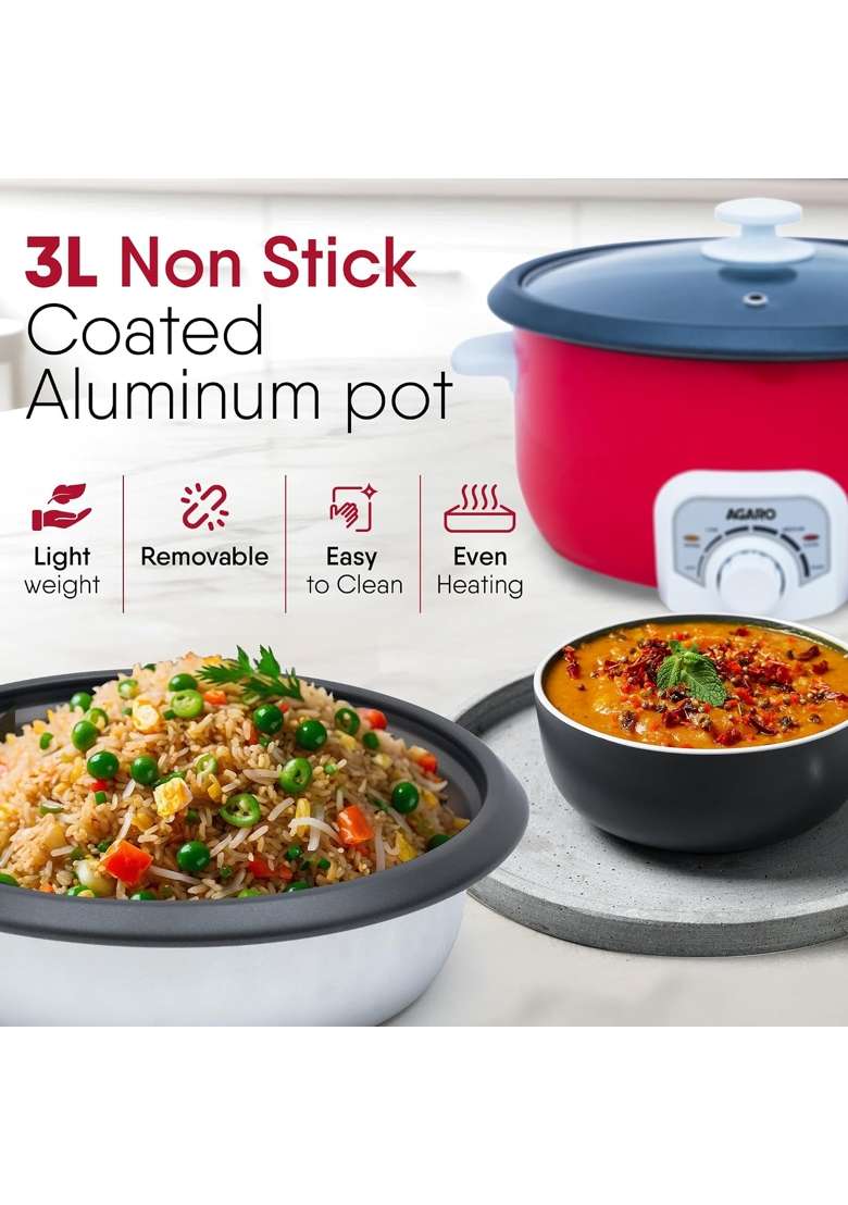 AGARO Regal Electric Multi Cooking Pot | 3 L | 3.2 Qt - Indya