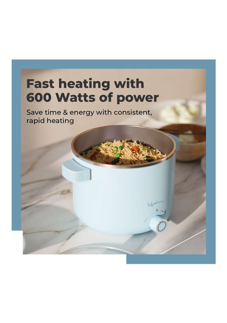 Lifelong Multi Cook Electric Kettle 600W | 1.5 L | 1.6 Qt - Indya