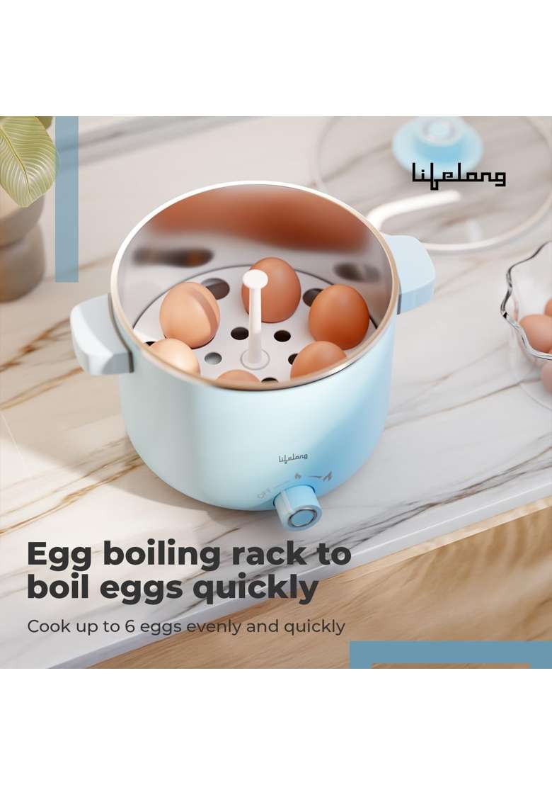 Lifelong Multi Cook Electric Kettle 600W | 1.5 L | 1.6 Qt - Indya