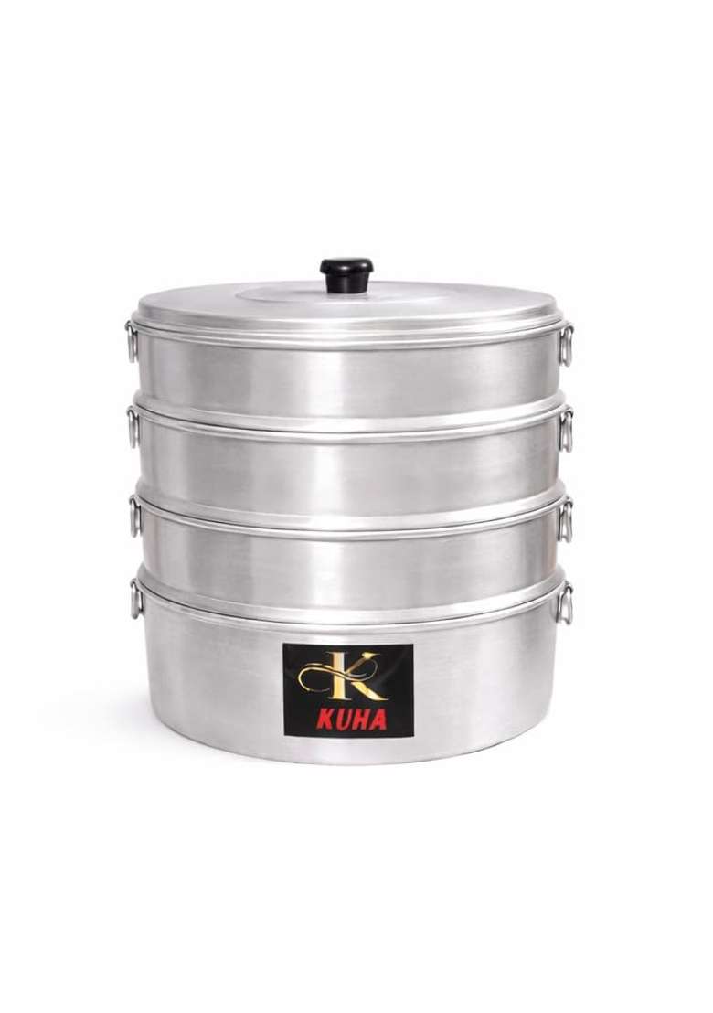 K.U.H.. K.U.H.A Premium Heavy-Duty Aluminium Momos Maker and Steamer with Sturdy Side | 4 L | 4.2 Qt | 18 cm | 7.1 Inch | Rust Resistant - Indya
