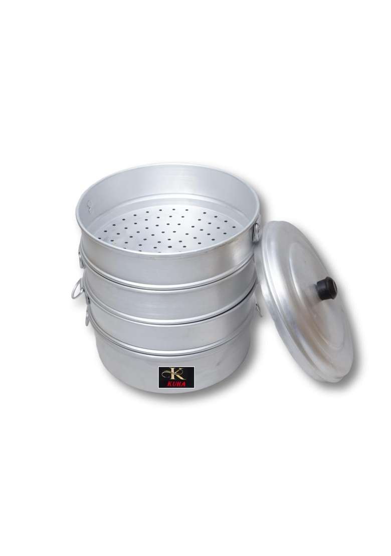K.U.H.. K.U.H.A Premium Heavy-Duty Aluminium Momos Maker and Steamer with Sturdy Side | 4 L | 4.2 Qt | 18 cm | 7.1 Inch | Rust Resistant - Indya