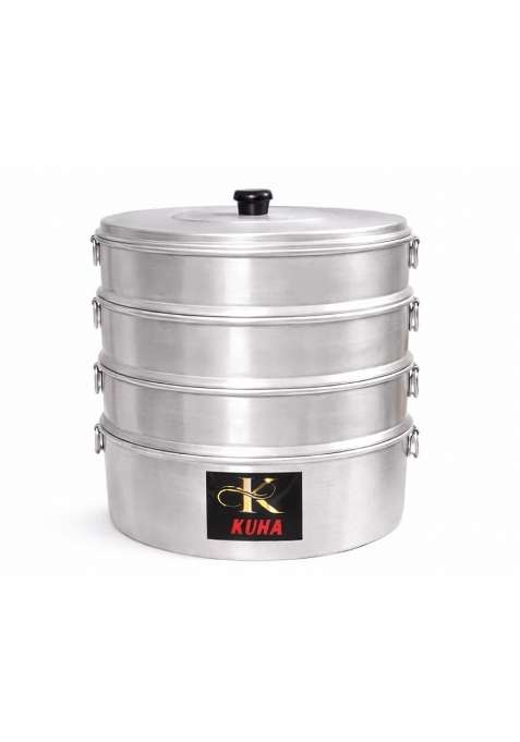 K.U.H.. K.U.H.A Premium Heavy-Duty Aluminium Momos Maker and Steamer with Sturdy Side | 4 L | 4.2 Qt | 18 cm | 7.1 Inch | Rust Resistant