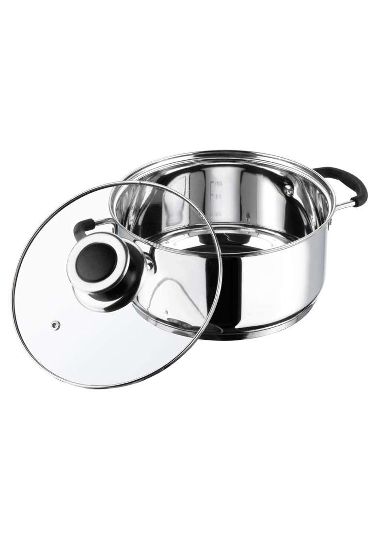 Vinod Stainless Steel Induction and Gas Stove Friendly Master Chef Cookware Set | 1.5 L | 1.6 Qt | 16 cm | 6.3 Inch | 4-Piece Set | With Lid - Indya
