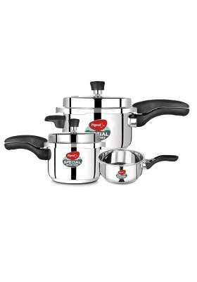 Pigeon By Stovekraft Special Stainless Steel Pressure Cooker with Outer Lid Induction | 5 L | 5.3 Qt