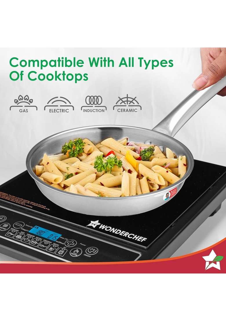 Wonderchef Venice Triply Stainless Steel. Cookware Set | 20 cm | 7.9 Inch | Pack of 3 | Non-Toxic | With Lid - Indya