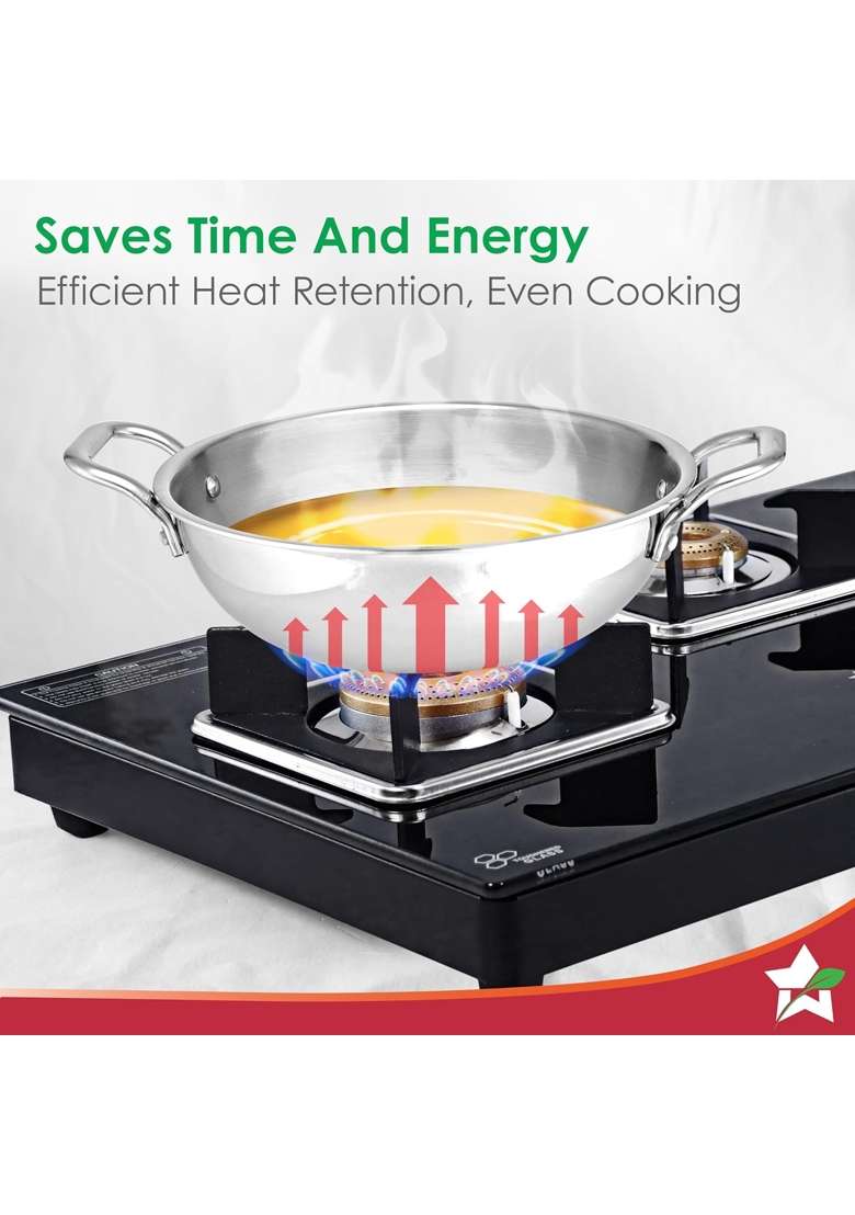 Wonderchef Venice Triply Stainless Steel. Cookware Set | 20 cm | 7.9 Inch | Pack of 3 | Non-Toxic | With Lid - Indya