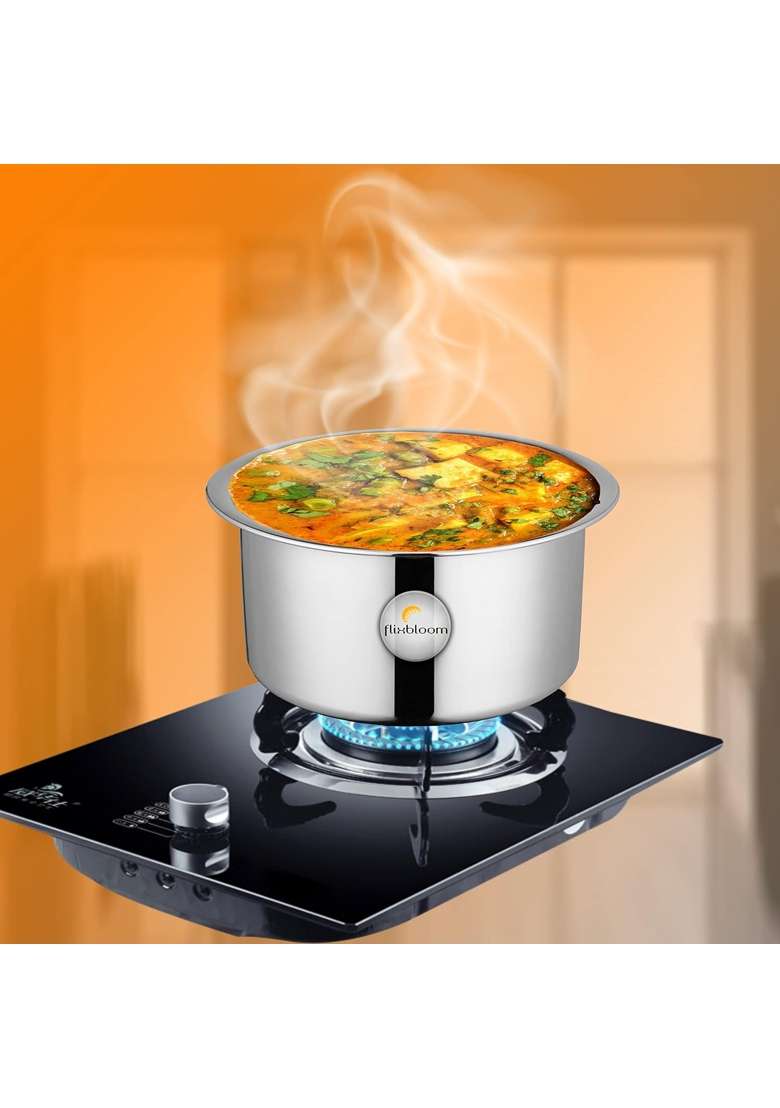 FLIXBLOOM Stainless Steel Induction and Stovetop Compatible Cookware | 1 L | 1.1 Qt - Indya