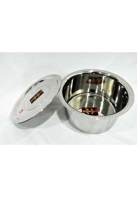 Sonanshi Stainless Steel Bhagona Patila with Lid Kitchen Cookware | 2.5 L | 2.6 Qt